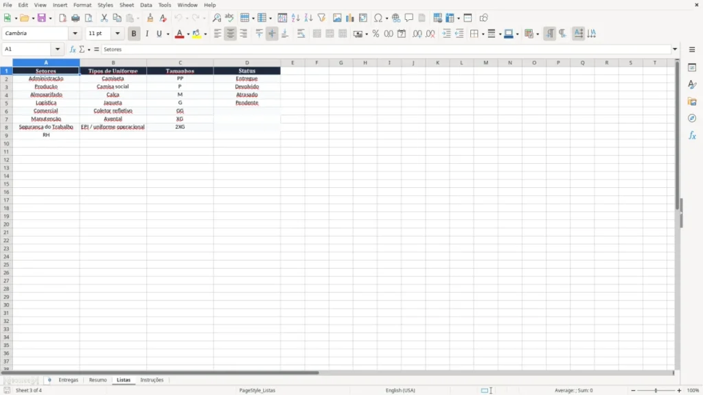 Listas – Controle de Entrega de Uniformes Excel – Planilha Grátis (2026)