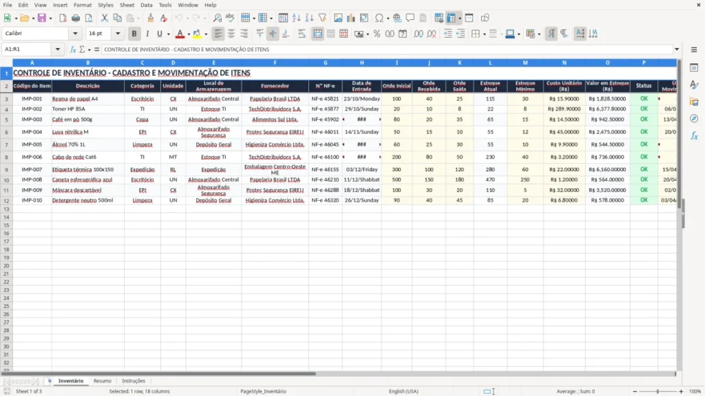 Inventário – Controle de Inventário Excel – Planilha Grátis (2026)