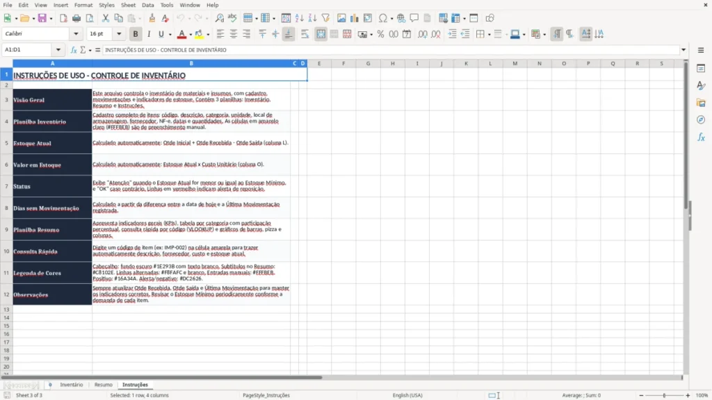 Instruções – Controle de Inventário Excel – Planilha Grátis (2026)