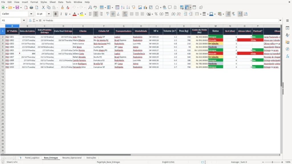 Base_Entregas – Controle Logística Excel – Planilha Grátis (2026)
