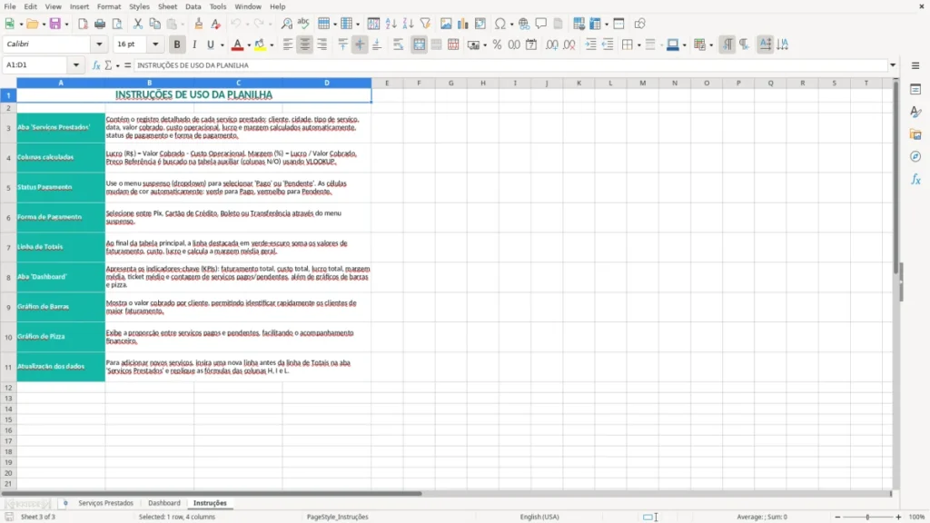 Instruções – Serviços Prestados Excel – Planilha Grátis (2026)